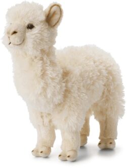 WNF pluche witte alpaca/lama knuffel - 31 cm - Alpacas dieren knuffels - Speelgoed voor kinderen