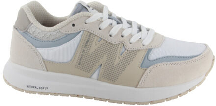 Woden Beige Suède Lage Sneakers met Reflecterend Detail Woden , Multicolor , Dames - 42 Eu,38 Eu,37 Eu,41 Eu,40 Eu,39 EU