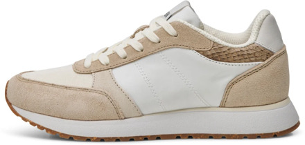 Woden Kleur-geblokkeerde leren sneakers met kurkzool Woden , White , Dames - 40 Eu,41 Eu,39 Eu,42 Eu,38 Eu,37 Eu,36 EU