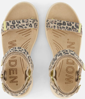 Woden Line Leopard Sandalen beige Leer - 36,37,38,39,40,41,42