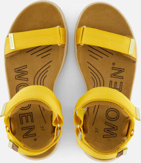 Woden Line Sandalen geel Textiel Goud - 39