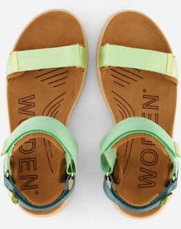 Woden Line Sandalen groen Textiel - 36,37,38,39,40,41,42