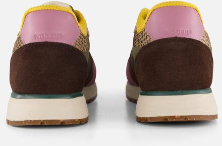 Woden Ronja Multi Sneakers bruin Suede Groen - 36,37,38,39,40,41