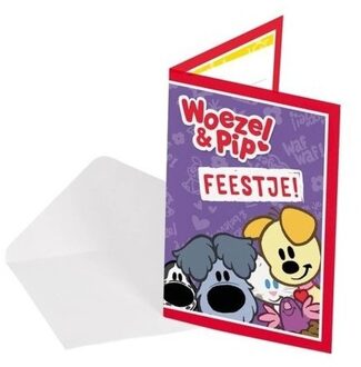 Woezel en Pip 8x Woezel en Pip verjaardag uitnodigingen - Uitnodigingen Multikleur