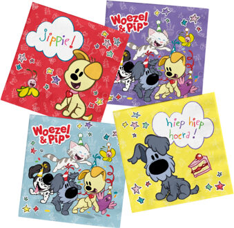 Woezel En Pip Hiep Hiep Hoera Servetten (20st) Multikleur - Print