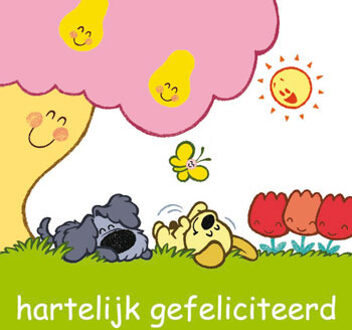 Woezel & Pip wenskaart hartelijk gefeliciteerd