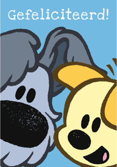 Woezel & Pip wenskaart woezel en pip: gefeliciteerd!