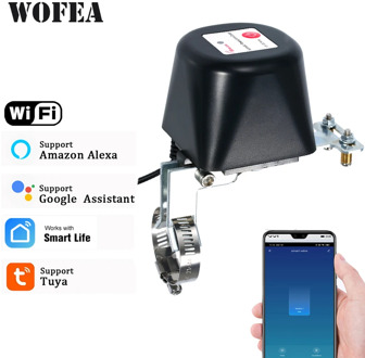 Wofea Tuya Wifi Smart Valve Controller For Water Gas Pipeline Auto Shut ON Off Compatible With Alexa Google Assistant SmartLife