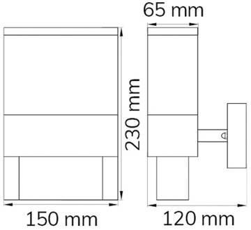 WOFI LED buiten wandlamp Diego, zwart, huisnummer lamp zwart, wit