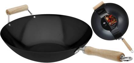 Wok 35 cm nonstick met extra handvat wokpannen
