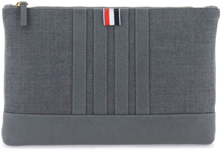 Wol 4-Bar Pouch Thom Browne , Gray , Heren - ONE Size