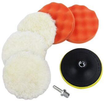 Wol Automotive Polijsten Spons 6 Inch 7Pcs Beauty Waxen Set Auto Polijstschijf Pad Gereedschap Voor Auto Polijstmachine Adapter
