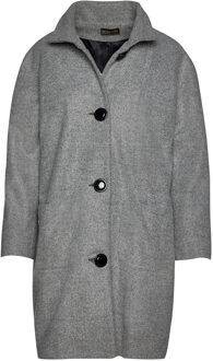 Wol Grijze Mantel met Opstaande Kraag van Conquista Fashion Grijs - EU 36 / UK 8