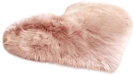 Wol Imitatie Schapenvacht Tapijten Hartvormige Faux Fur Non Slip Slaapkamer Shaggy Tapijt Matten Woonkamer Kid Kamer Tapijt Deken Roze