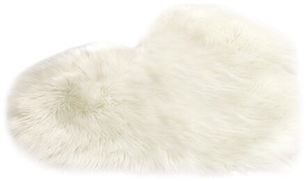Wol Imitatie Schapenvacht Tapijten Hartvormige Faux Fur Non Slip Slaapkamer Shaggy Tapijt Matten Woonkamer Kid Kamer Tapijt Deken wit