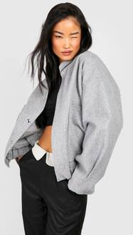 Wol-Look Oversized Bomberjack, Grey - 44