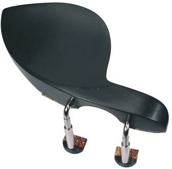 Wolf KH-11 kinsteun voor viool en altviool kinsteun voor viool en altviool, 'Guarneri'-model, ebben, gepatenteerde schroeven