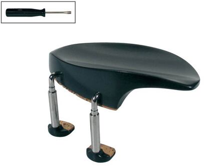 Wolf KH-51 kinsteun voor viool en altviool kinsteun voor viool en altviool, 'Teka'-model, ebben, gepatenteerde schroeven (nikkel)