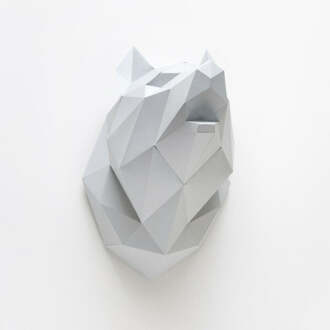 wolf paper kit diy trofee-grijs