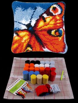 Wolf/Tijger/Giraffe Dier Patroon Klink Haak Kit Diy Kussensloop Maken Pakket vlinder