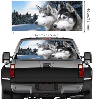 Wolf Voor Truck Jeep Suv Pickup 3D Achter Voorruit Decal Sticker Decor Achterruit Glas Poster 57.9X18.1 Inch