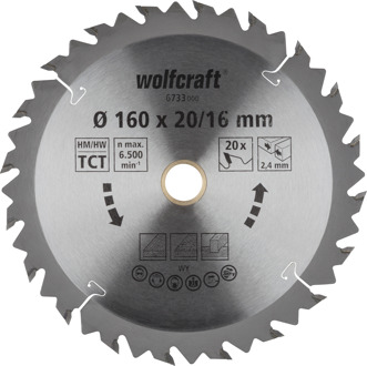 Wolfcraft Cirkelzaagblad 160mm