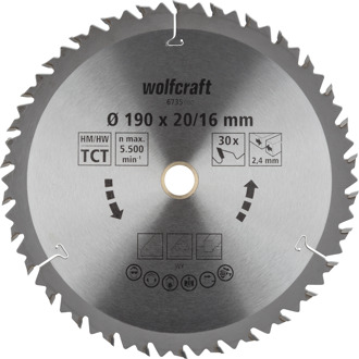 Wolfcraft Cirkelzaagblad 190mm