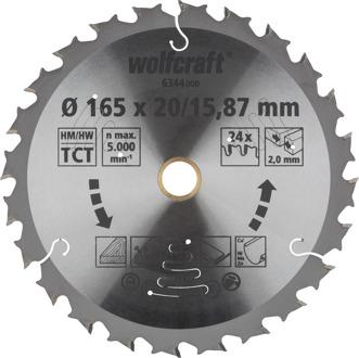 Wolfcraft Cirkelzaagblad Hm 165x20mm