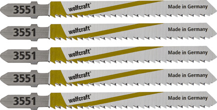 Wolfcraft Decoupeerzaagbladen | T-schacht | HCS | 100mm | 5 stuks - 2653000