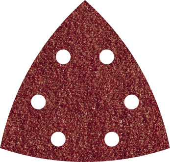Wolfcraft Delta schuurpapier met klittenband, geperforeerd Korrelgrootte 120 Hoekmaat 95 mm Wolfcraft 1853100 25 stuks