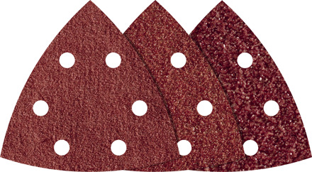 Wolfcraft Delta schuurpapierset met klittenband, geperforeerd Korrelgrootte 60, 120, 240 Hoekmaat 105 mm Wolfcraft 1787000 20 stuks