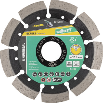 Wolfcraft Diamantdoorslijpschijf | ExpUniv | Ø115mm | 1 stuk - 8310000