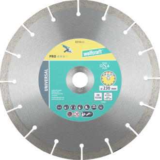Wolfcraft Diamantdoorslijpschijf | Pro Univ | Ø230mm | 1 stuk - 8316000