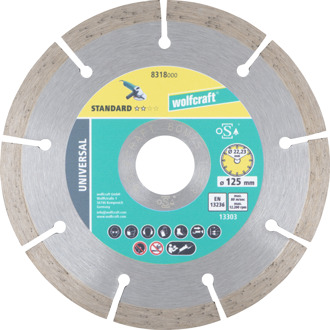 Wolfcraft Diamantdoorslijpschijf | Std. Univ. | Ø125mm HP | 1 stuk - 8318000