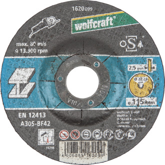 Wolfcraft Doorslijpschijf - Voor Metaal - Ø 115 mm