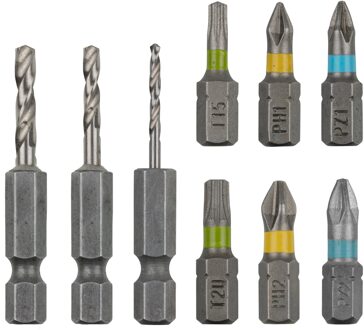 Wolfcraft Flipbit toebehorenset | Boren en schroeven | 9-delig | 1 set - 3083000