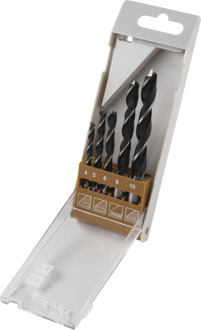 Wolfcraft Hout-spiraalboor set 5-delig 4 mm, 5 mm, 6 mm, 8 mm, 10 mm Wolfcraft 8458000 Cilinderschacht 1 set