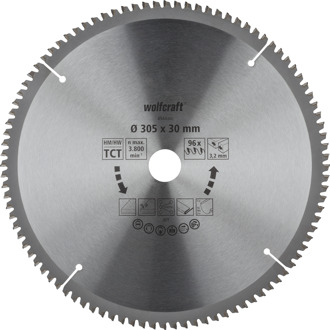Wolfcraft Kap- en verstekzaagblad | HM | 96 Zähne | Ø305mm | 1 stuk - 6544000