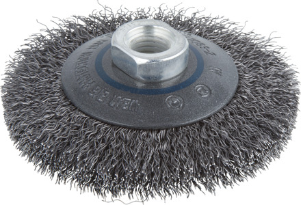 Wolfcraft Kegel-draadborstel | Gevlochten | M14 | Ø100 x 15mm | 1 stuk - 2705000