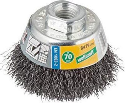 Wolfcraft Komborstel | Gevlochten | M14 | Ø70mm | Bulk | 1 stuk - 8479000