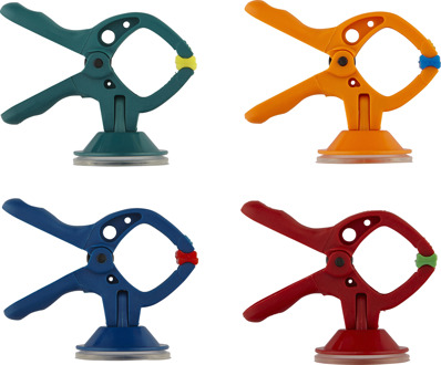 Wolfcraft Microfix S | Met zuignap | Veerklemmen | 4 stuks - 3663000