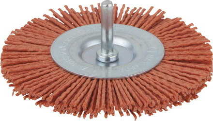Wolfcraft Nylon-draadborstel | Rood | Ronde schacht | Ø100mm | 1 stuk - 8477000
