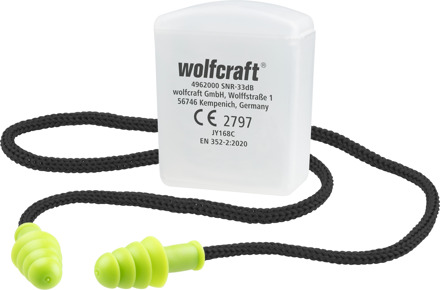 Wolfcraft Oordoppen | Met koord | 1 paar - 4962000