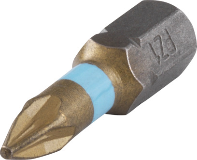 Wolfcraft Pozidriv Bits - TiN Torsion - PZ 1 - 25 mm - 2 Stuks