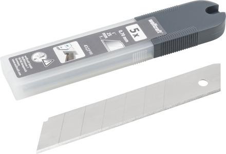 Wolfcraft Professionele afbreekmessen | Met 7 segmenten | L 25mm | 5 stuks - 4127000