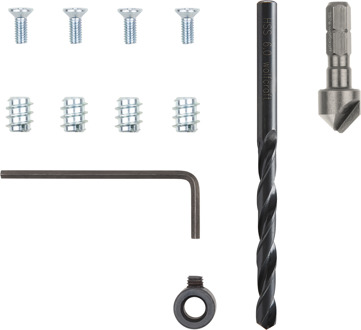 Wolfcraft Reparatieset | Voor potscharnieren - zijwand | 11-delig | 1 set - 4657000