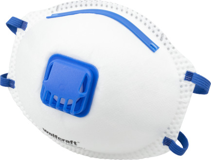 Wolfcraft Voorgevormde stofmaskers | Met ventiel | FFP2 | 15 stuks - 4948000