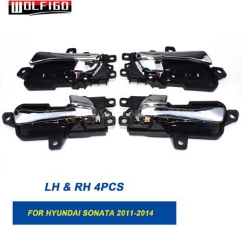 Wolfigo Voor Achter Links Rechts Binnen Chrome Deurgrepen Voor Hyundai Sonata 11-14 82610-3S010,826103S000,82620-3S010,826203S010 links rechtsaf 4stk