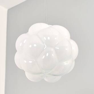 Wolkvormige LED hanglamp Cloudy, 26 cm wit, helder, aluminium
