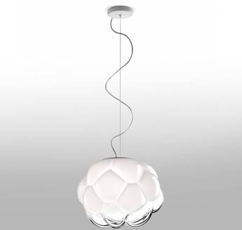 Wolkvormige LED hanglamp Cloudy, 40 cm wit, helder, aluminium